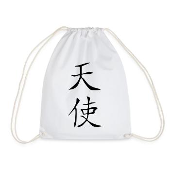 Angel Kanji - Drawstring Bag - white - Front
