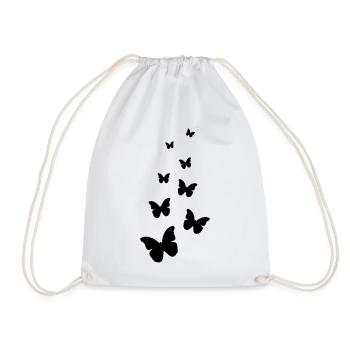 Flying butterflies - Drawstring Bag - white - Front