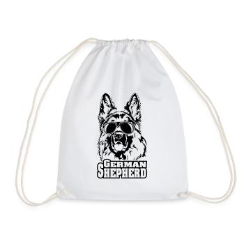 BERGER ALLEMAND cool lunettes de soleil chiens chien - Sac de sport léger - blanc - Devant