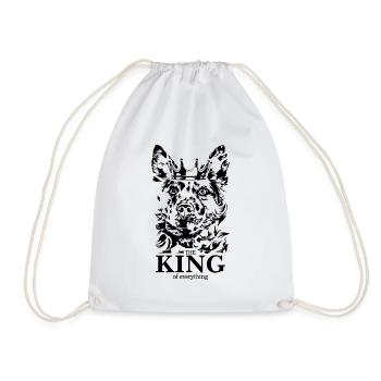 Mudi King of everything Saying Dogs Wilsigns - Drawstring Bag - white - Front
