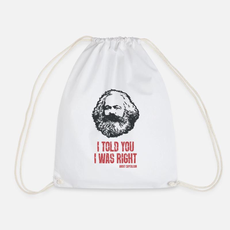 Capitalism Gift Karl Marx Marxism Chemnitz - Drawstring Bag - white