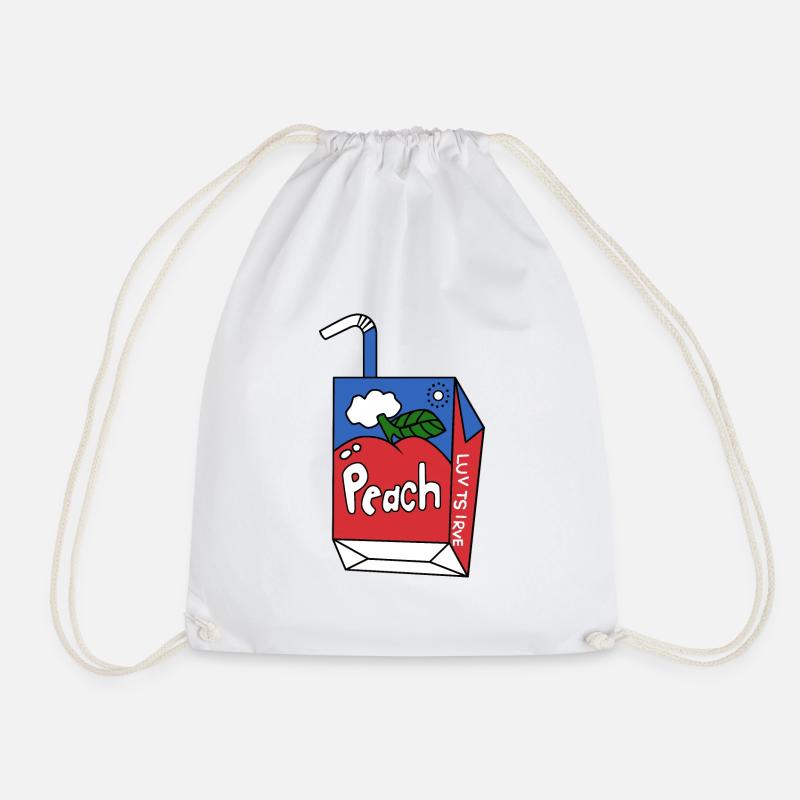 Peach Graphic Peachy - Drawstring Bag - white