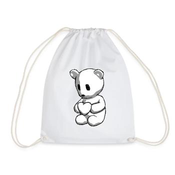 Ours en peluche avec coeur - Sac de sport léger - blanc - Devant