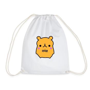 Ours coréen mignon orange - Sac de sport léger - blanc - Devant