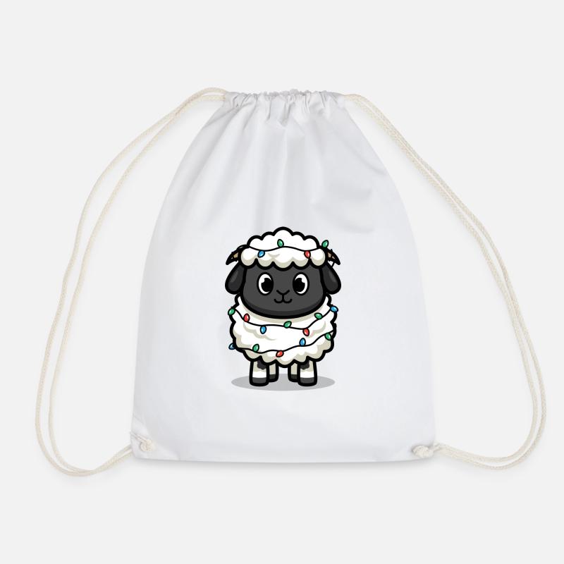 Christmas sheep - Drawstring Bag - white