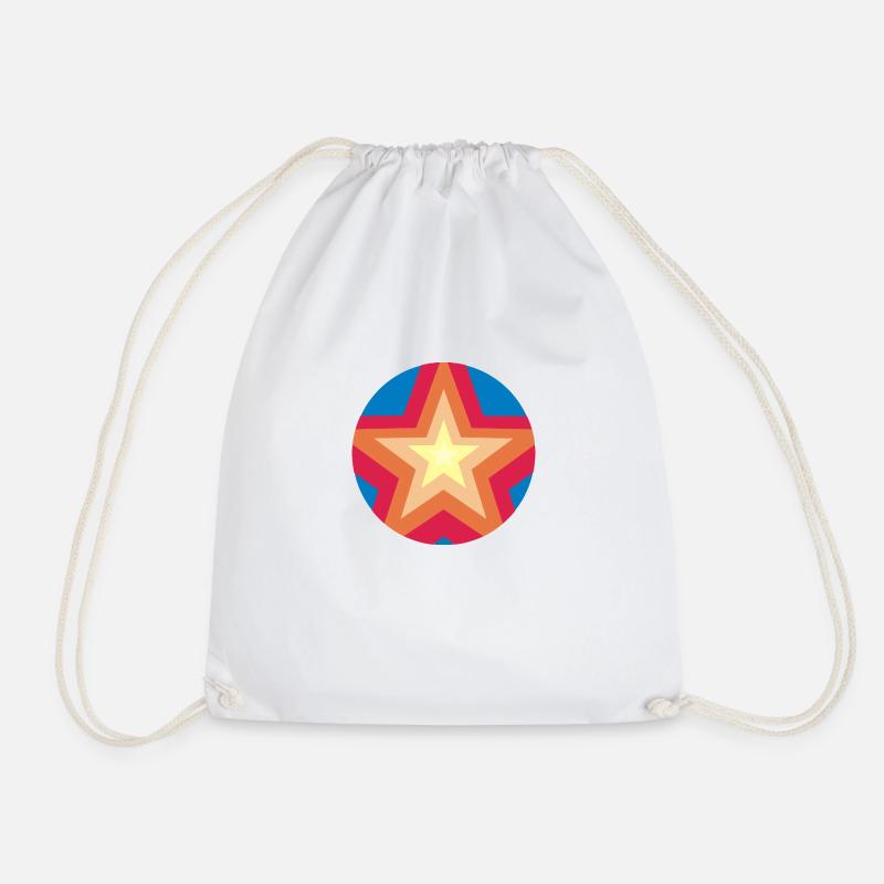 star red - Drawstring Bag - white