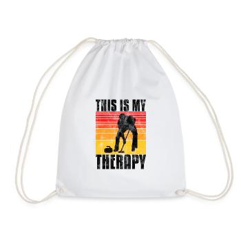 Curling is my therapy Curler Eisstockschießen - Drawstring Bag - white - Front