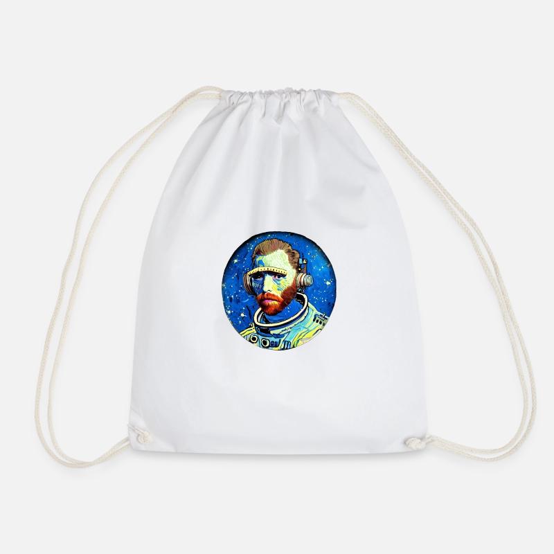 Van Gogh Astronaut - Drawstring Bag - white
