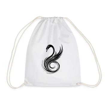 Tête de cygne ornée élégante avec des ailes - Sac de sport léger - blanc - Devant