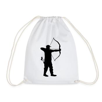 Archer tir à l’arc avec un cuisiniers à flèche - Sac de sport léger - blanc - Devant
