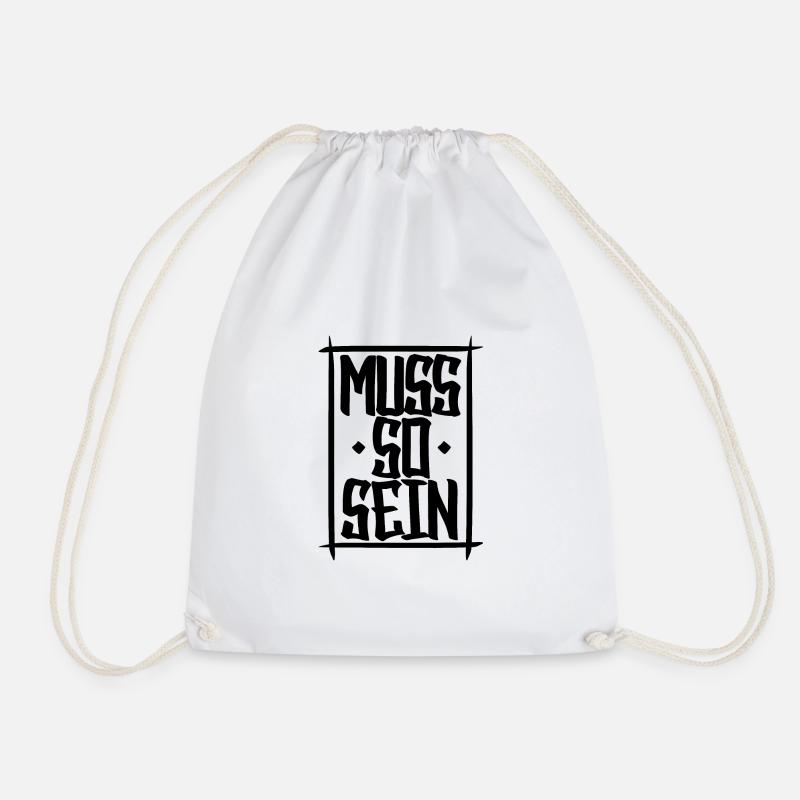 MUST BE THIS - Drawstring Bag - white