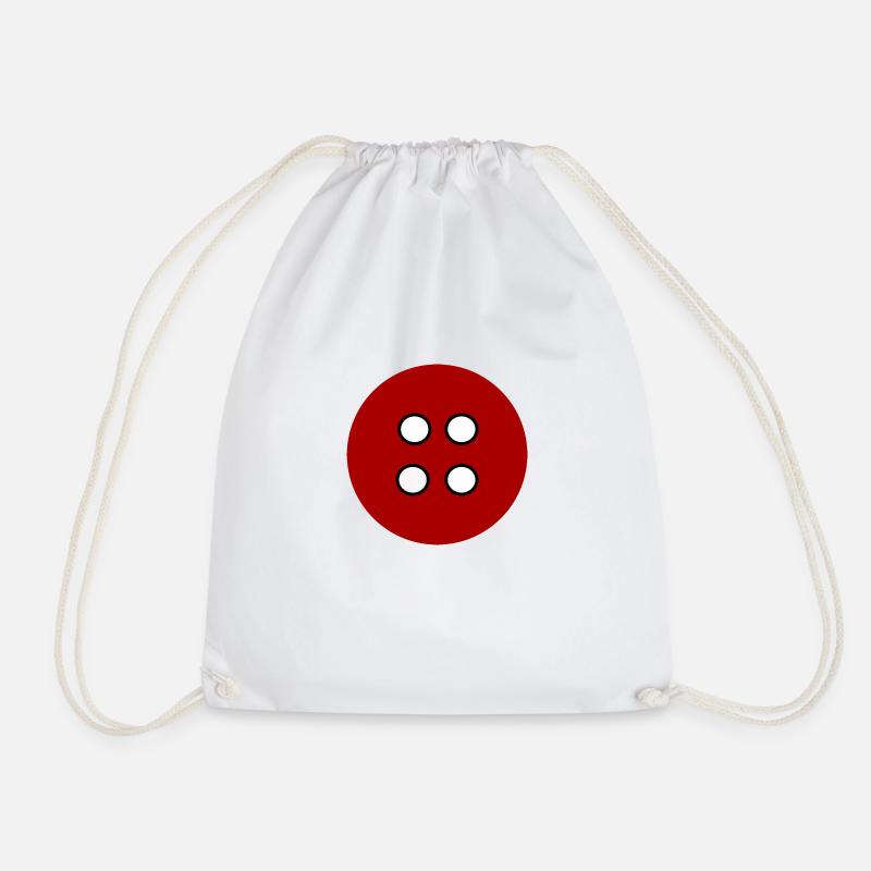 Clothes button red - Drawstring Bag - white