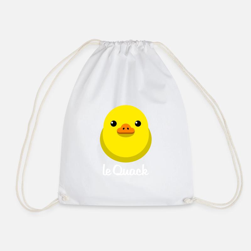Chick Yellow le Quack for dark backgrounds - Drawstring Bag - white