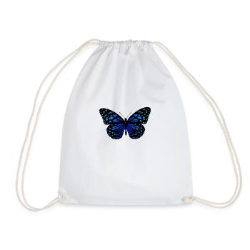 butterfly - Drawstring Bag - white - Front