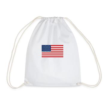 Nationalflagge U.S.A. Amerika - Turnbeutel - Weiß - Vorne