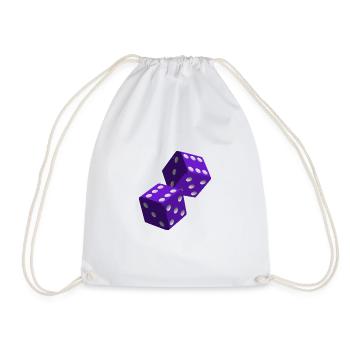 Cube purple with white numbers - Drawstring Bag - white - Front