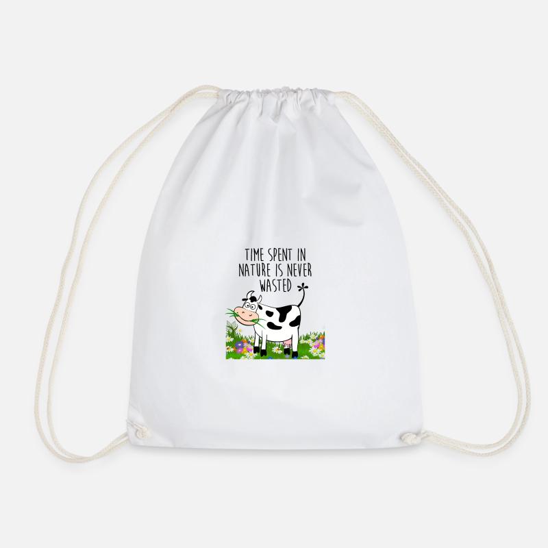 Time spent in nature - Drawstring Bag - white