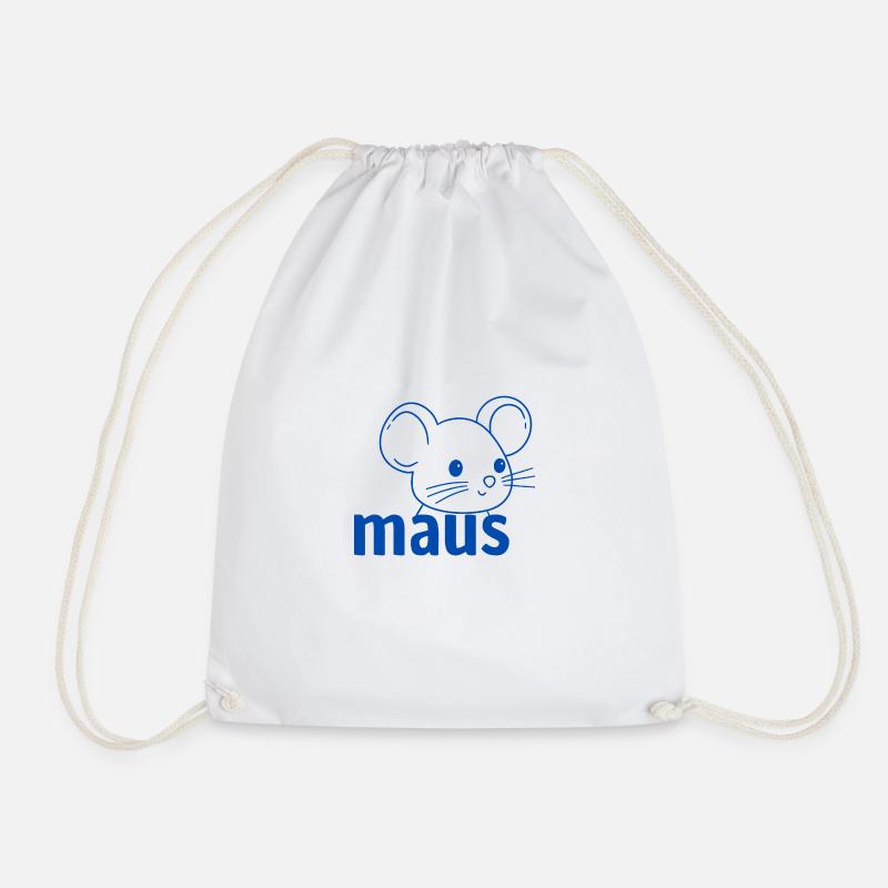Maus - T Shirt mit einer süßen Maus! - Turnbeutel - Weiß