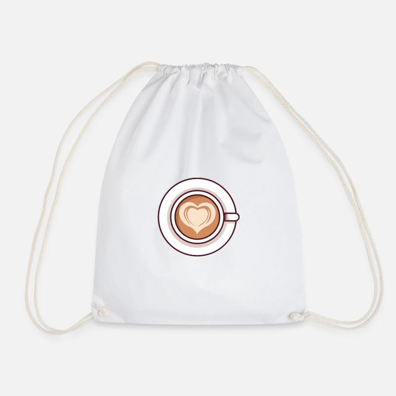 Cappuccino mit Liebe - Turnbeutel - Weiß