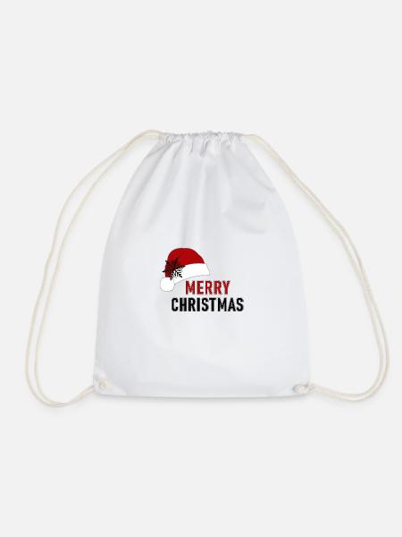 Merry Christmas - Schneeflocke - Weihnachtsmann - Turnbeutel - Weiß