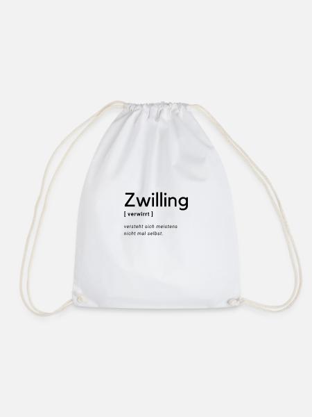 Zwilling Sternzeichen - Turnbeutel - Weiß