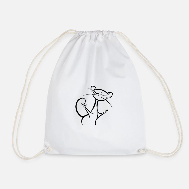 Don't mess with the Cat - Drawstring Bag - white