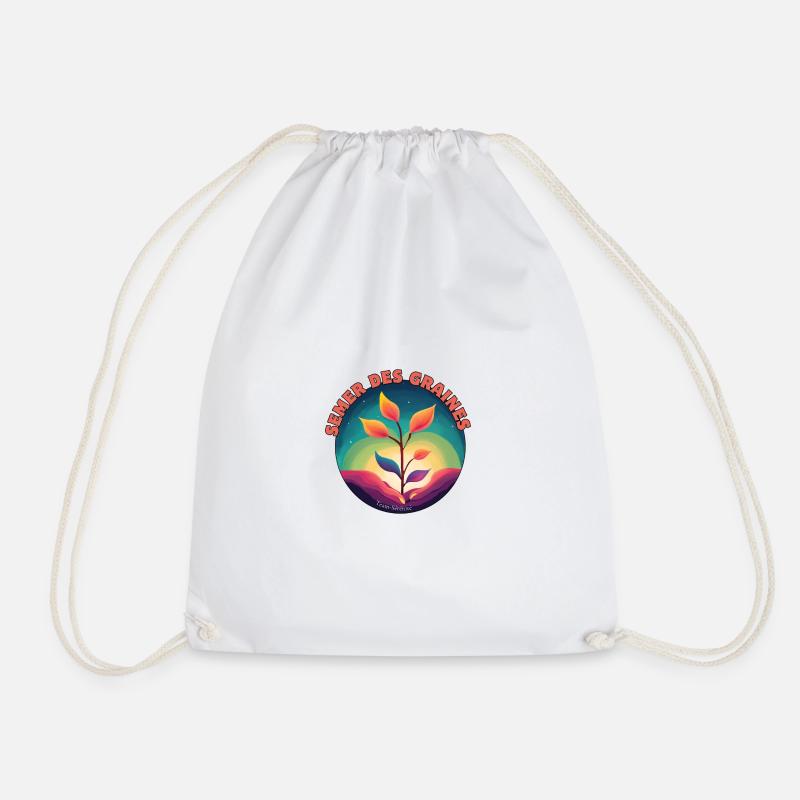 Sowing seeds - Drawstring Bag - white