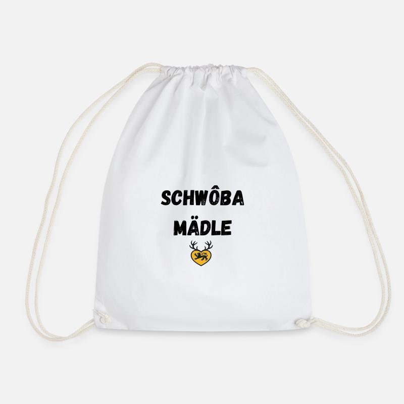 Schwoba Mädle Schwäbisch - Turnbeutel - Weiß