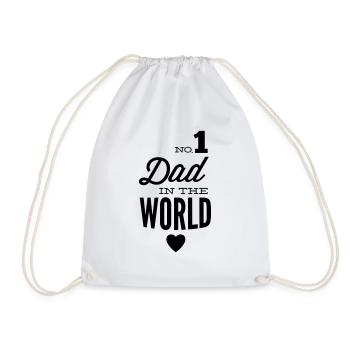no1 dad of the world - Drawstring Bag - white - Front