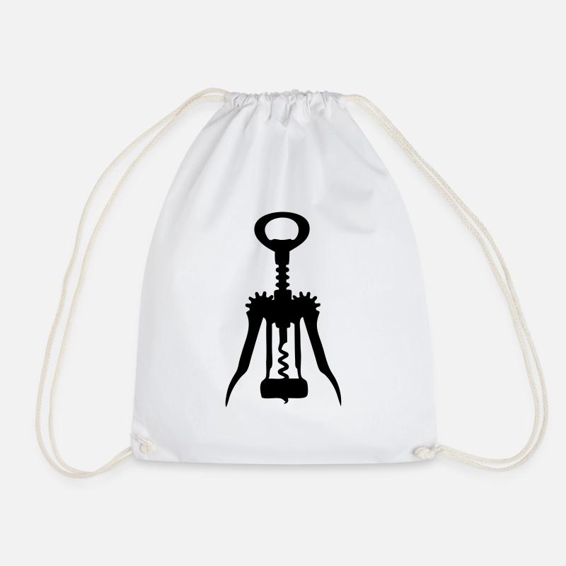 Corkscrew - Drawstring Bag - white