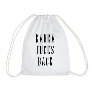 Karma Fucks Back - Shadow Backprint - Turnbeutel - Weiß - Vorne