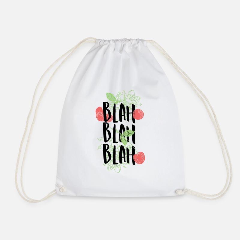 Bla, bla, bla - Drawstring Bag - white