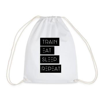 Train Eat sleep Repeat - Turnbeutel - Weiß - Vorne