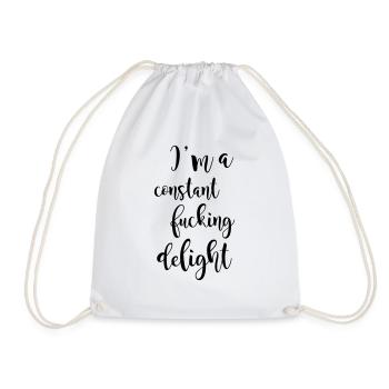 I'm a constant fucking delight - Drawstring Bag - white - Front