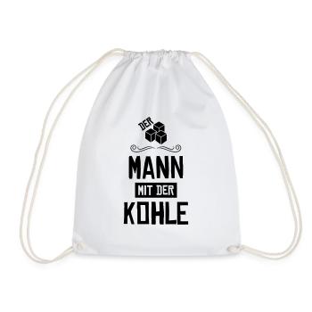 shisha mann mit kohle - Turnbeutel - Weiß - Vorne