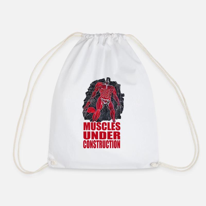 Muscles Under Construction - Drawstring Bag - white