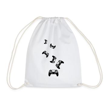 Gamepad Symbol Controller - Drawstring Bag - white - Front