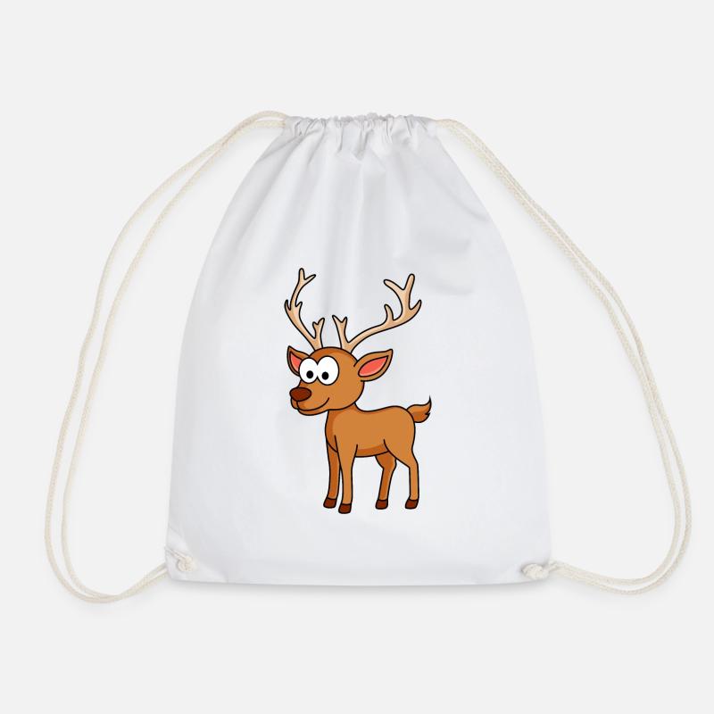 Deer Comic Animal - Drawstring Bag - white