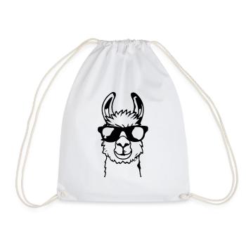 Lama avec des lunettes de soleil Drôle Pas de drame Lama - Sac de sport léger - blanc - Devant