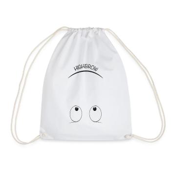 Highbrow_Eyebrow - Drawstring Bag - white - Front