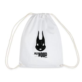 WILD WOOD SQUIRREL - BLACK - Drawstring Bag - white - Front