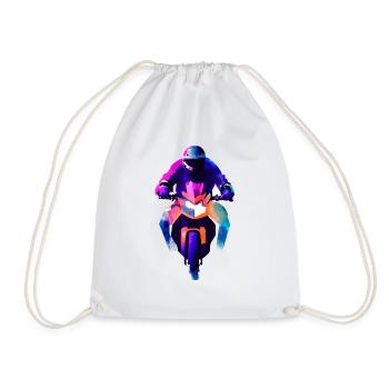 Motorcycle Motorcyclist Motorcross Motorcycle Fan - Drawstring Bag - white - Front