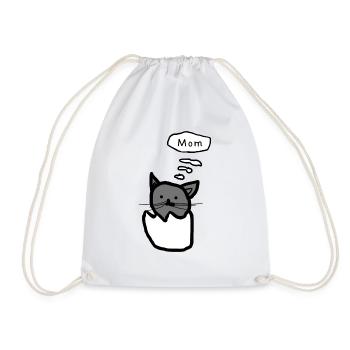 Katze - Turnbeutel - Weiß - Vorne