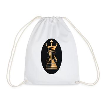Schach Figur König - Turnbeutel - Weiß - Vorne