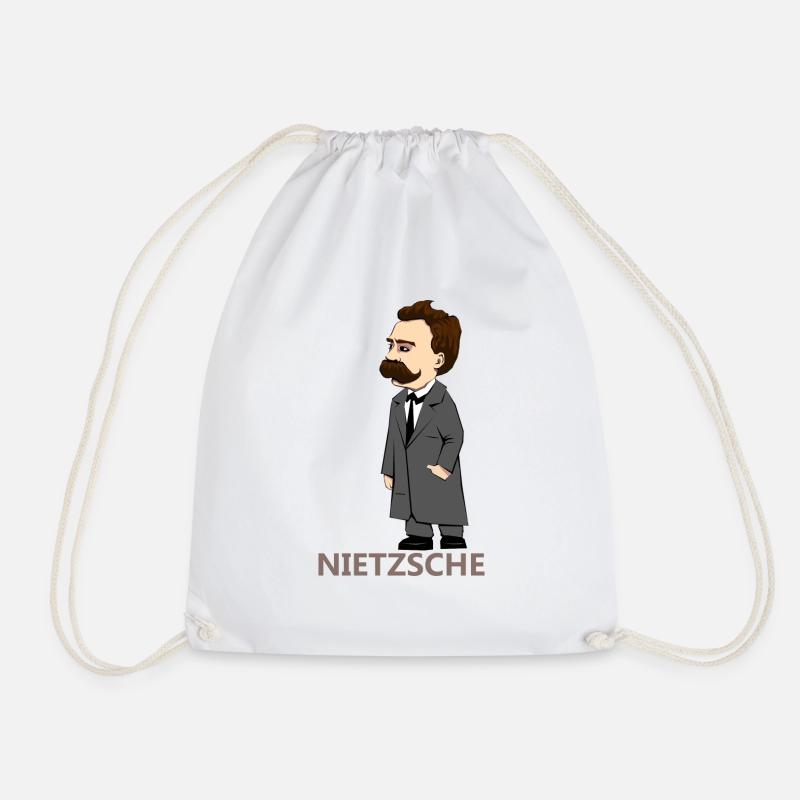 Nietzsche - Drawstring Bag - white