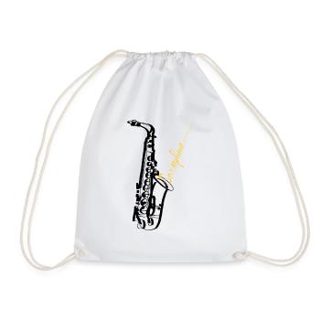 Saxophone Player Chemise cadeau d’écriture manuscrite - Sac de sport léger - blanc - Devant