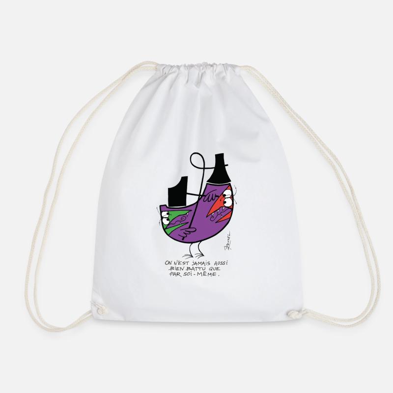 Beaten by oneself - Drawstring Bag - white