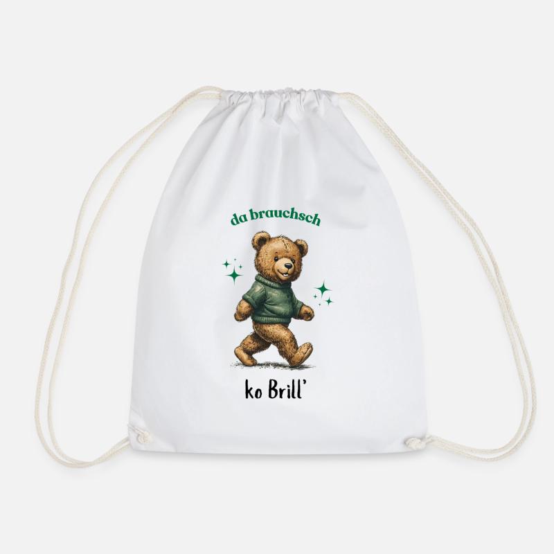 Schwaben Shirt – Da brauchsch ko Brill' - Turnbeutel - Weiß