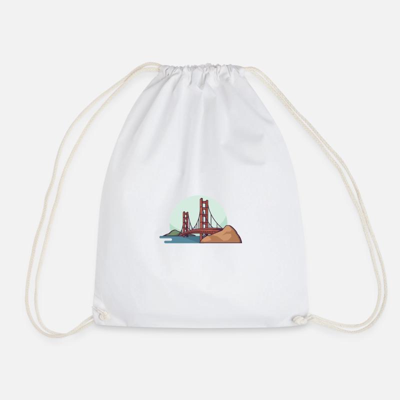 Golden Gate Bridge - Drawstring Bag - white
