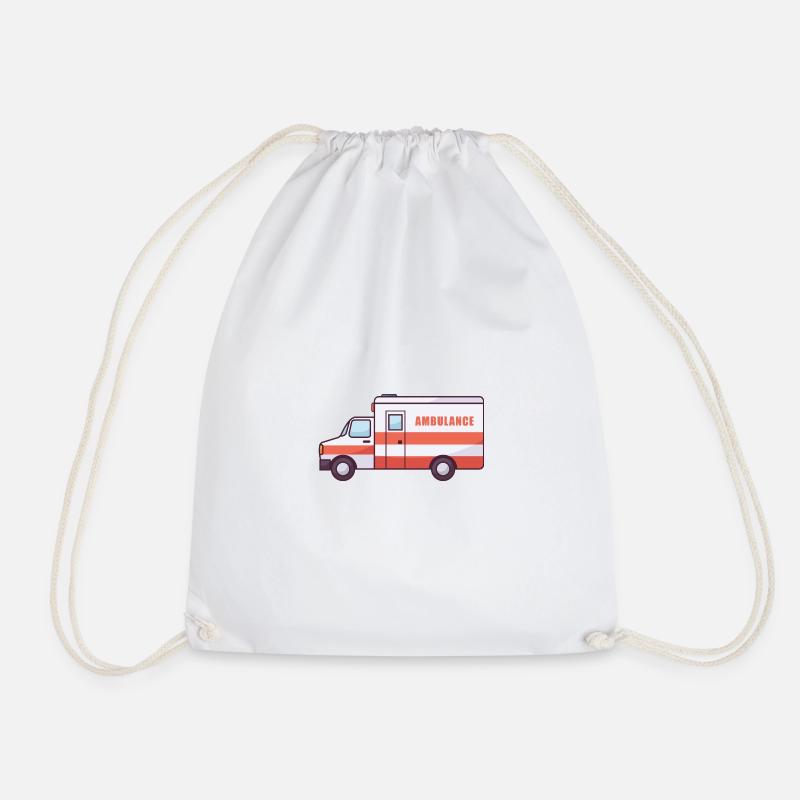 Medic Ambulance Art - Drawstring Bag - white